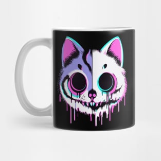 Trippy cat head glitch Mug